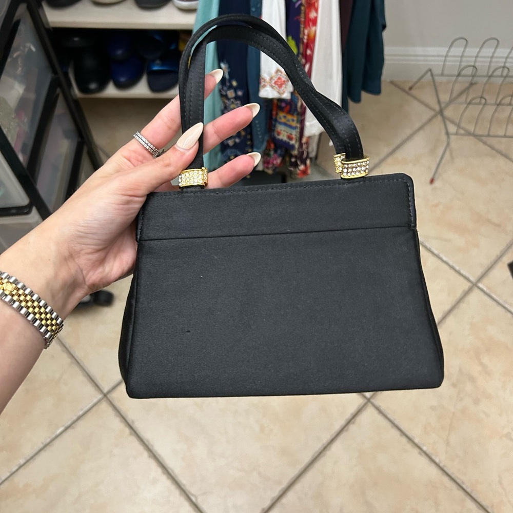 Neiman Marcus Black Mini Bag with Gold Accents